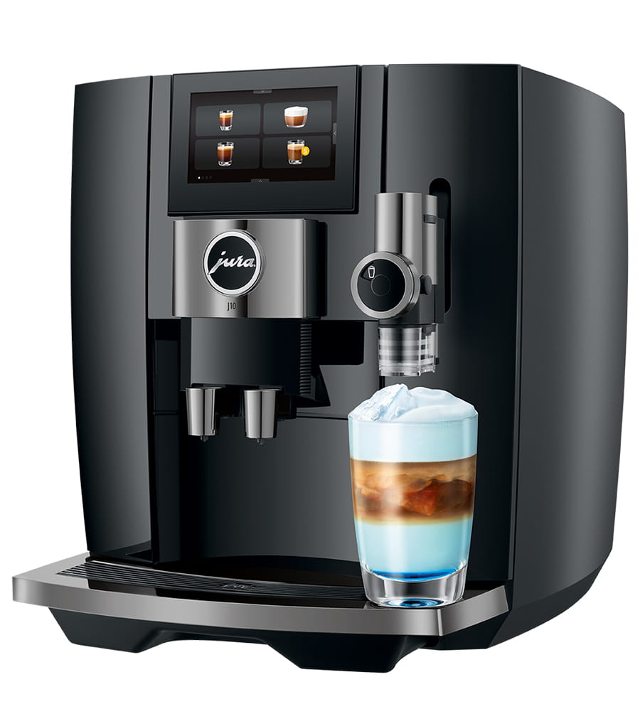 Machine à café JURA J10 Piano Black, design élégant et moderne