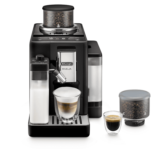 Machine à café DELONGHI Rivelia FEB4455.B Noir Onyx, idéale pour les boissons lactées